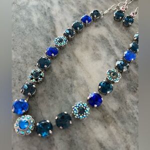 MARIANA STATEMENT NECKLACE BLUES ON SILVER